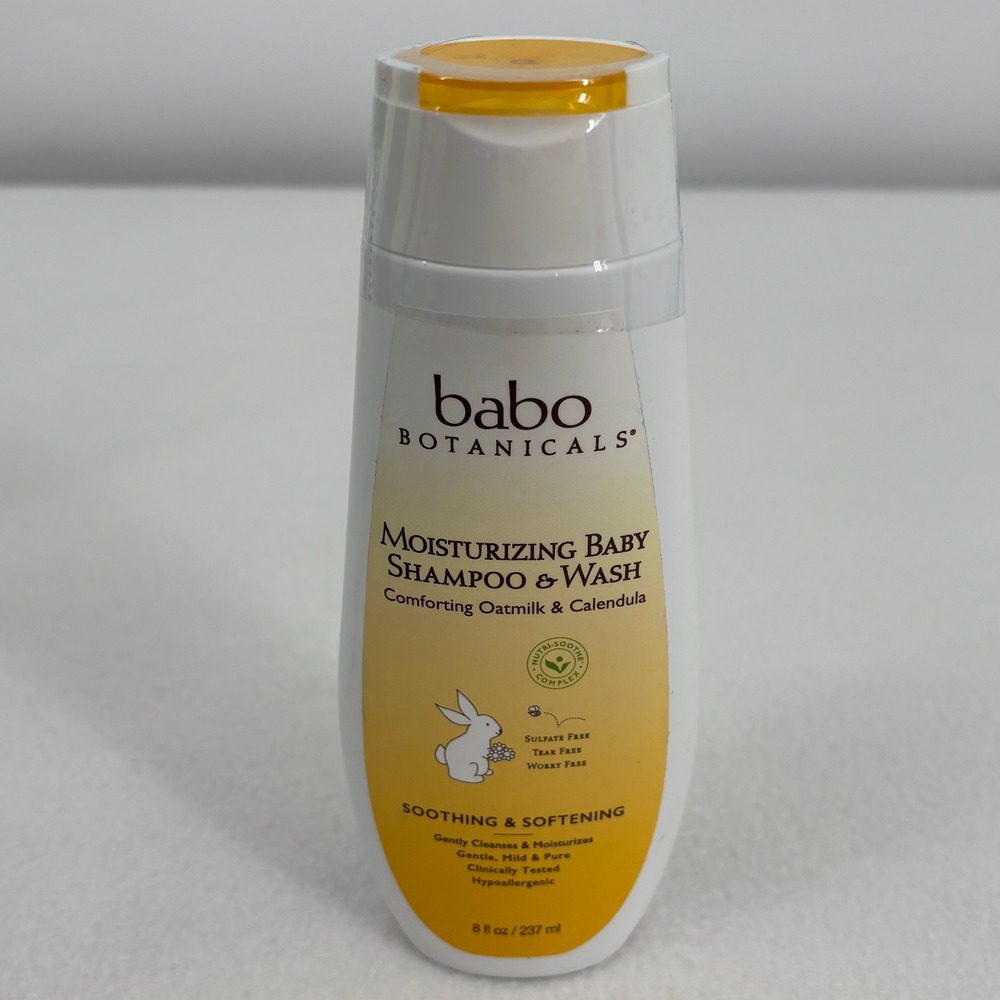 Babo Botanicals Moisturizing Baby Shampoo Wash Oatmilk Calendula 8oz Soothing